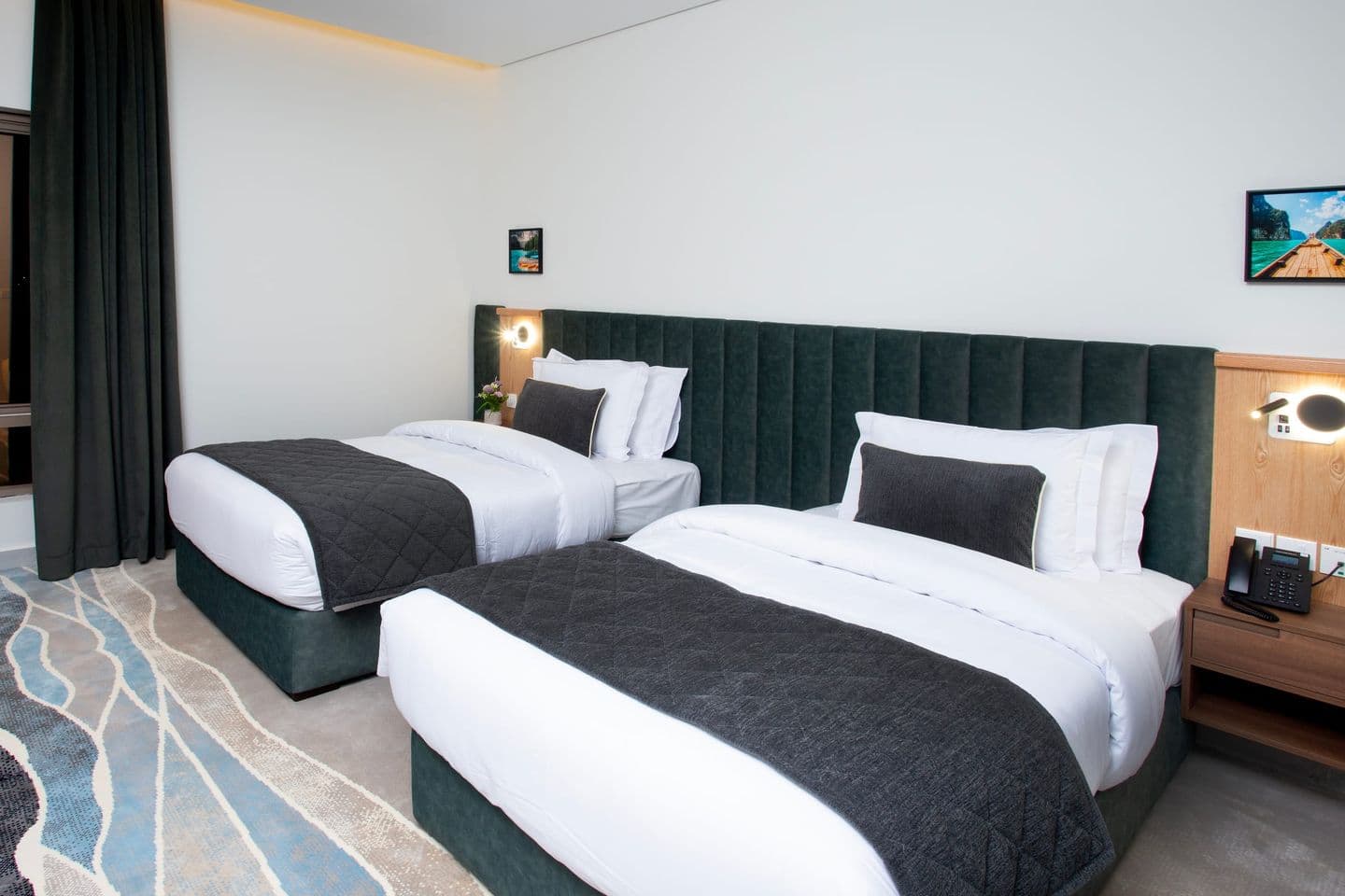 A twin room with two single beds