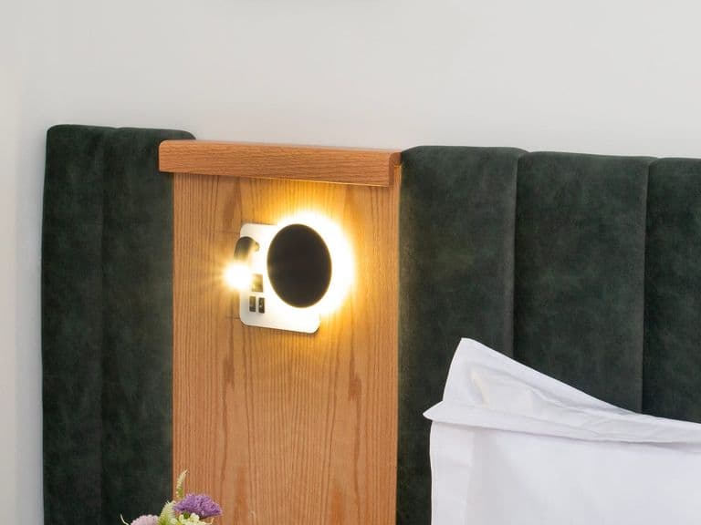 Bedside detail in a guest room
