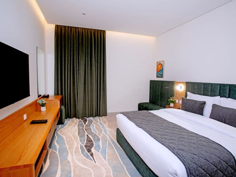 A king room with a television