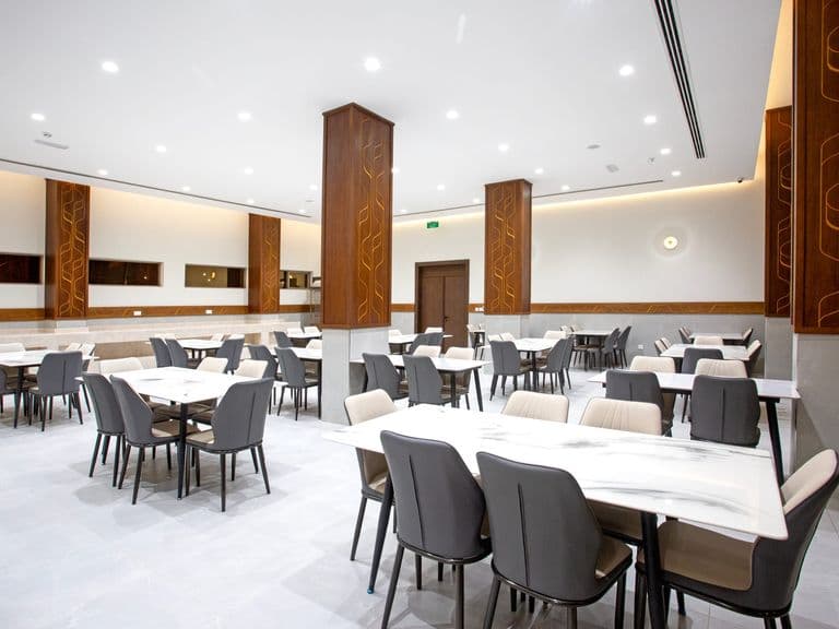 The restaurant dining room