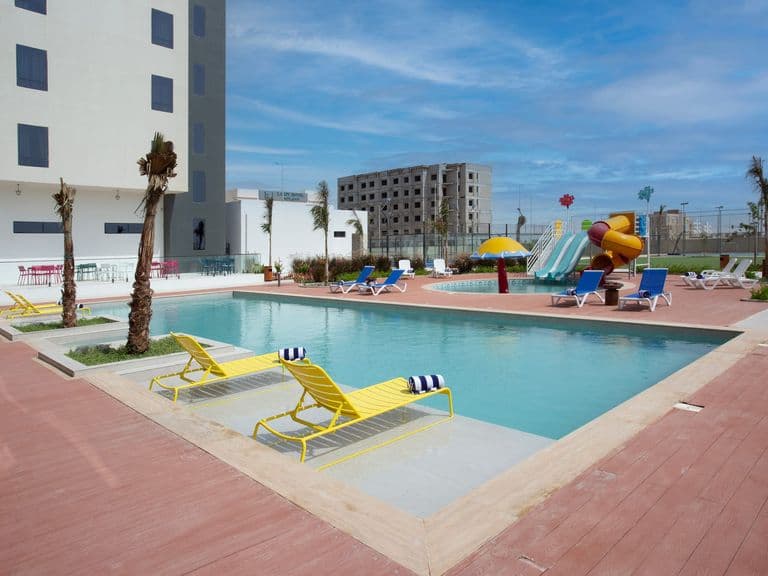 The pool terrace