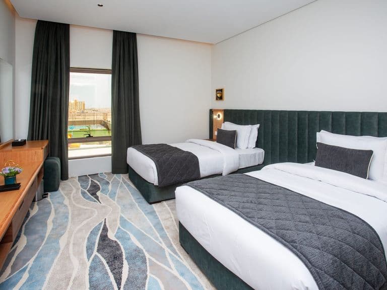 A twin room with a view